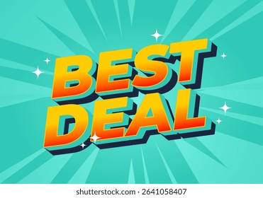 Best deal. Bright promotional design with comic style text for marketing use
