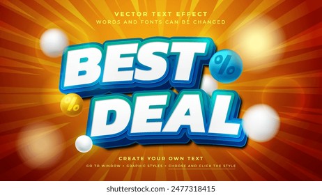 Best deal discount promotion text effect, vector graphic style