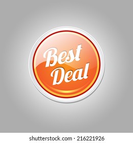 Best Deal Glossy Shiny Circular Vector Button