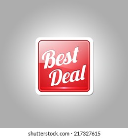 Best Deal Glossy Shiny Square Vector Button