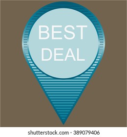 Best Deal Glossy  Vector Button in blue tones