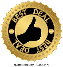 Best deal golden label, vector illustration