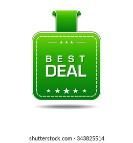 Best Deal Green Vector Icon Design