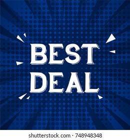 best deal greeting card background with retro concept