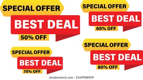 Best Deal Offer Tag Vector Illustration 