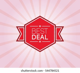 Best Deal Poster. Promotion Banner, Badge, Label, Ribbon. Vector Illustration