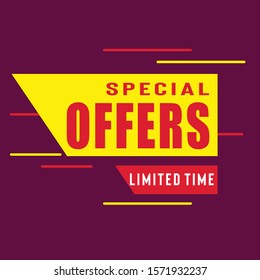 Best deal promotion using words special offers isolated on dark background can be used for promotion or marketing purpose in internet or web - vector image