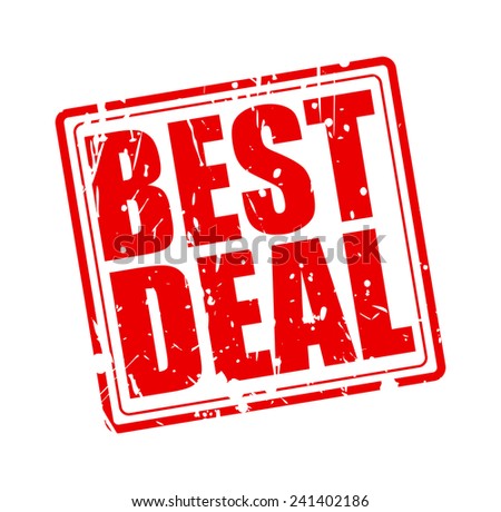 Best deal red stamp text on white