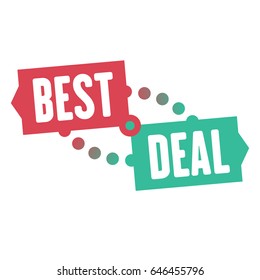 Best deal sale sticker or banner. Vector symbol of special offers and for promotion of sales, shopping online. Eps10 vector illustration