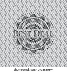 Best Deal shiny silver emblem. Scales pattern. Vector Illustration. Detailed. 