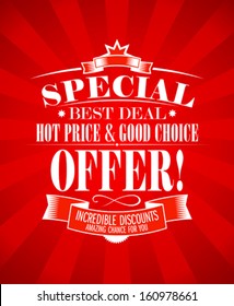 Best deal, special offer design template.