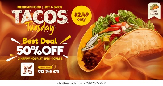 Best deal Tacos banner and landing page template
