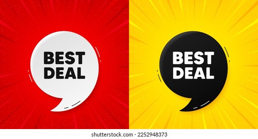 Best deal tag. Flash offer banner with quote. Special offer Sale sign. Advertising Discounts symbol. Starburst beam banner. Best deal speech bubble. Vector