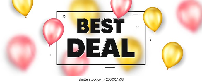 Der beste Text. Ballons rahmen Förderung und Banner. Sonderangebot Verkaufszeichen. Symbol für Werberabatte. Die beste Textbildnachricht. Party Ballons Banner. Vektorgrafik