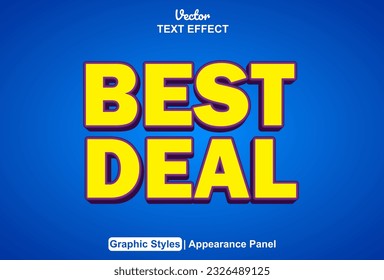 best deal text effect with yellow graphic style and editable.