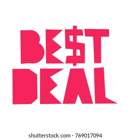 Best deal. Vector illustration poster, banner on white background.