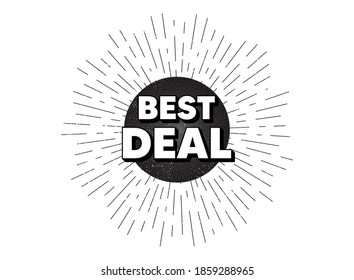 Best deal. Vintage star burst banner. Special offer Sale sign. Advertising Discounts symbol. Hipster sun with rays. Retro vintage starburst element. Sunburst rays bubble. Best deal banner. Vector