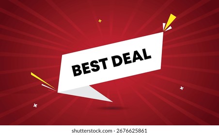 Melhor Negociação web banner vetor arte modelo design emblema ícone rótulo branco cinza formas preto negrito texto escuro vermelho luz sol abstrato fundo empresarial perfeito para marketing criativo e promoção