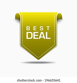 Best Deal Yellow Label Icon Vector Design