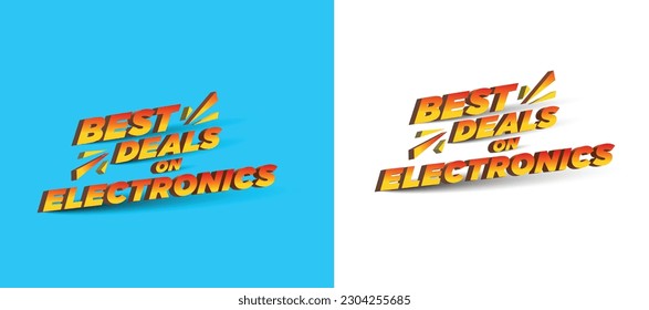 Best Deals on Electronics 3D Typography Vector Design. Gadgets,    Offer, Discounts