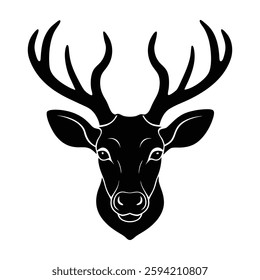 the best deer head silhouette vector illustration on white BG