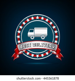 Best Delivery Badge with Silver Star Frame