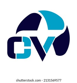 The Best Design C V  logo unique modern minimalist simple creative abstract.