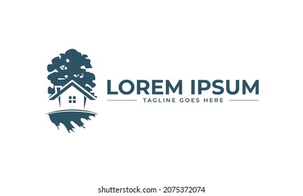 The Best Design Home building Love Home logo unique modern minimalist simple creative abstract and vector	
