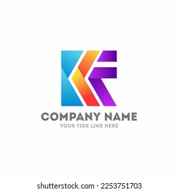 The Best Design KF logo unique modern minimalist simple creative abstract and vector. Initial Letter KF Logo - Simple Business Logo