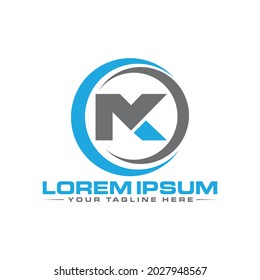 Mejor diseño del logotipo Mk único y minimalista moderno abstracto y vector