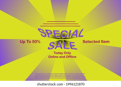 Best design sale banner template 50% with 3d round purple and yellow writing, great sale special offers for the end of the season and others,illustration vector