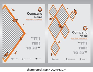 Best design for summer events, Business flyer design, Brochure design, Orange and gray color, Modern flyer