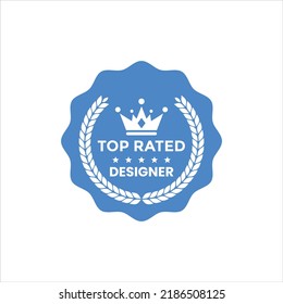 Best designer icon, Top rated designer vector, Top designer badge