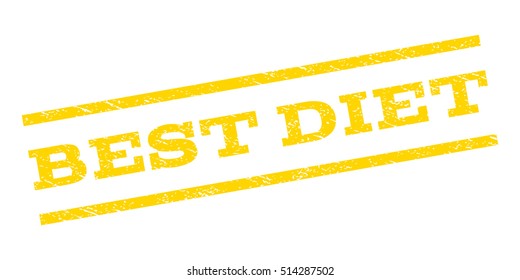 Best Diet watermark stamp. Text caption between parallel lines with grunge design style. Rubber seal stamp with scratched texture. Vector yellow color ink imprint on a white background.