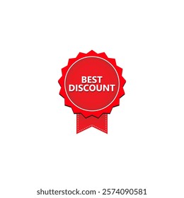 BEST DISCOUNT label, Banner tag, for advertising, promotion, retail, website, graphic design project, app design or online store. Vector design template.