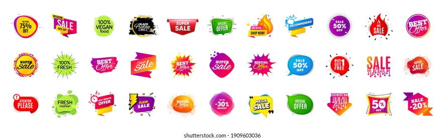 Best discount offer banners. Price deal sale stickers. Black friday special offer tags. Sale bubble coupon. Promotion discount banner templates design. Buy offer sticker. Super deal set. Vector