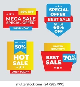 Best discount offer banners. Price deal sale stickers. Black friday special offer tags. Sale bubble coupon. Promotion discount banner templates design. Buy offer sticker. Super deal set. Vector