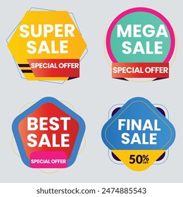 Best discount offer banners. Price deal sale stickers. Black friday special offer tags. Sale bubble coupon. Promotion discount banner templates design. Buy offer sticker. Super deal set. Vector