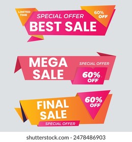 Best discount offer banners. Price deal sale stickers. Black friday special offer tags. Sale bubble coupon. Promotion discount banner templates design. Buy offer sticker. Super deal set. Vector