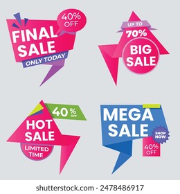 Best discount offer banners. Price deal sale stickers. Black friday special offer tags. Sale bubble coupon. Promotion discount banner templates design. Buy offer sticker. Super deal set. Vector