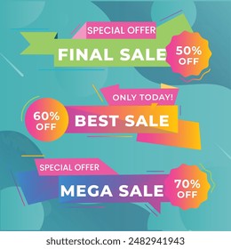 Best discount offer banners. Price deal sale stickers. Black friday special offer tags. Sale bubble coupon. Promotion discount banner templates design. Buy offer sticker. Super deal set. Vector