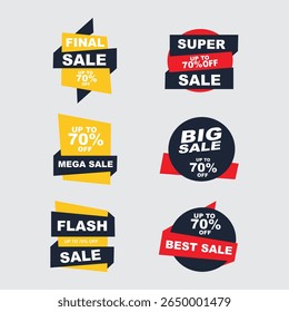 Best discount offer banners. Price deal sale stickers. Black friday special offer tags. Sale bubble coupon. Promotion discount banner templates design. Buy offer sticker. Super deal set. Vector