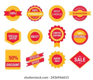 Best discount offer banners. Special offer tag collection, set of banner elements for website