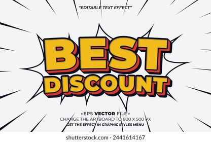 Best Discount text effect editable vector 