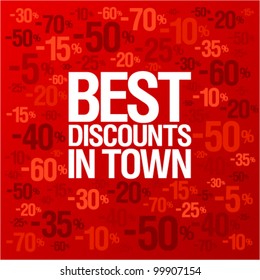 Best Discounts In Town Background With Percent Discount Pattern.