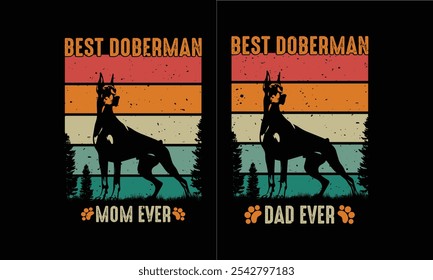 Mejor papá de Doberman, mamá de Doberman, diseño de Doberman.