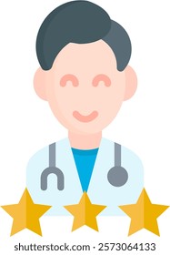 Best Doctor Icon Flat Vector Illustration