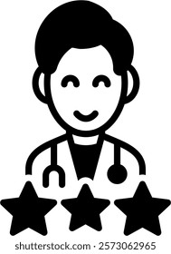 Best Doctor Icon Glyph Vector Illustration