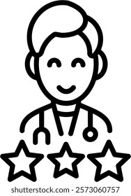 Best Doctor Icon Line Vector Illustration