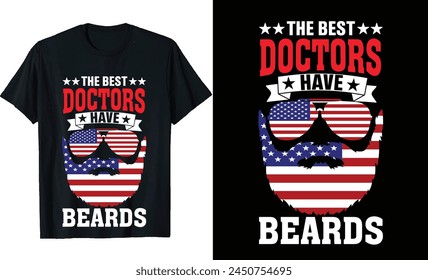 Los mejores médicos tienen barbas Funny Doctors Camiseta de manga larga o Médicos diseño de camiseta o diseño de camiseta barbas